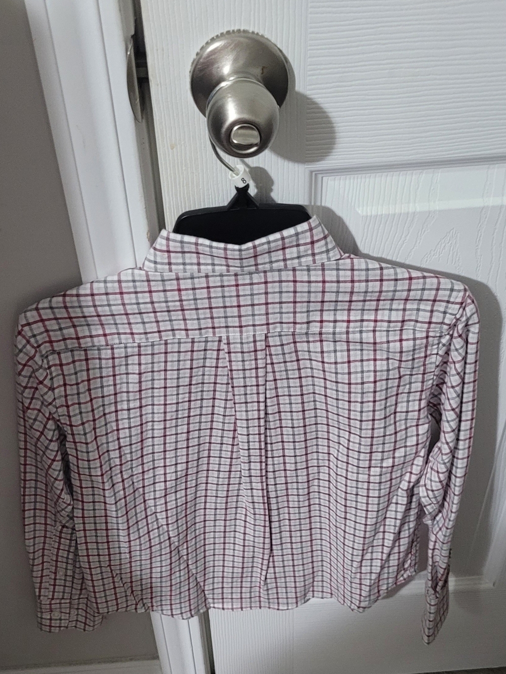 Class Club Boy's  White Plaid Button-Down Shirt with Red Checks